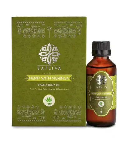 HEMP WITH MORINGA FACE & BODY OIL - HYDRATES SKIN, REDUCES WRINKLES, FINE LINES & ACNE on satliva.com