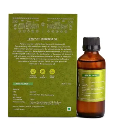 HEMP WITH MORINGA FACE & BODY OIL - HYDRATES SKIN, REDUCES WRINKLES, FINE LINES & ACNE on satliva.com