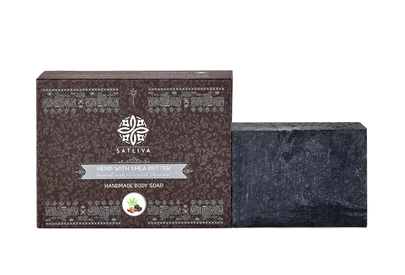 HEMP WITH SHEA BUTTER AND ACTIVATED CHARCOAL BODY SOAP BAR - REDUCES ACNE, BLACKHEADS & REMOVES DEAD CELLS on satliva.com