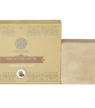 HEMP WITH SHEA BUTTER BODY SOAP BAR - TONES SKIN, CONTROLS DRYNESS & CLEARS CLOGGED PORES on satliva.com on satliva.com