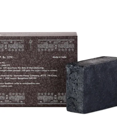 HEMP WITH SHEA BUTTER AND ACTIVATED CHARCOAL BODY SOAP BAR - REDUCES ACNE, BLACKHEADS & REMOVES DEAD CELLS on satliva.com