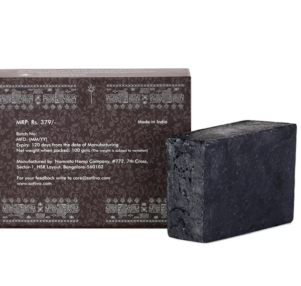 HEMP WITH SHEA BUTTER AND ACTIVATED CHARCOAL BODY SOAP BAR - REDUCES ACNE, BLACKHEADS & REMOVES DEAD CELLS on satliva.com